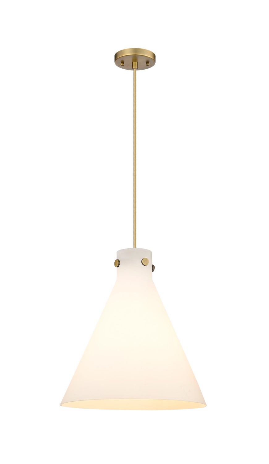 Three Light Pendant by Innovations - Downtown Urban Collection, Brushed Brass Finish - 410-3PL-BB-G411-14WH