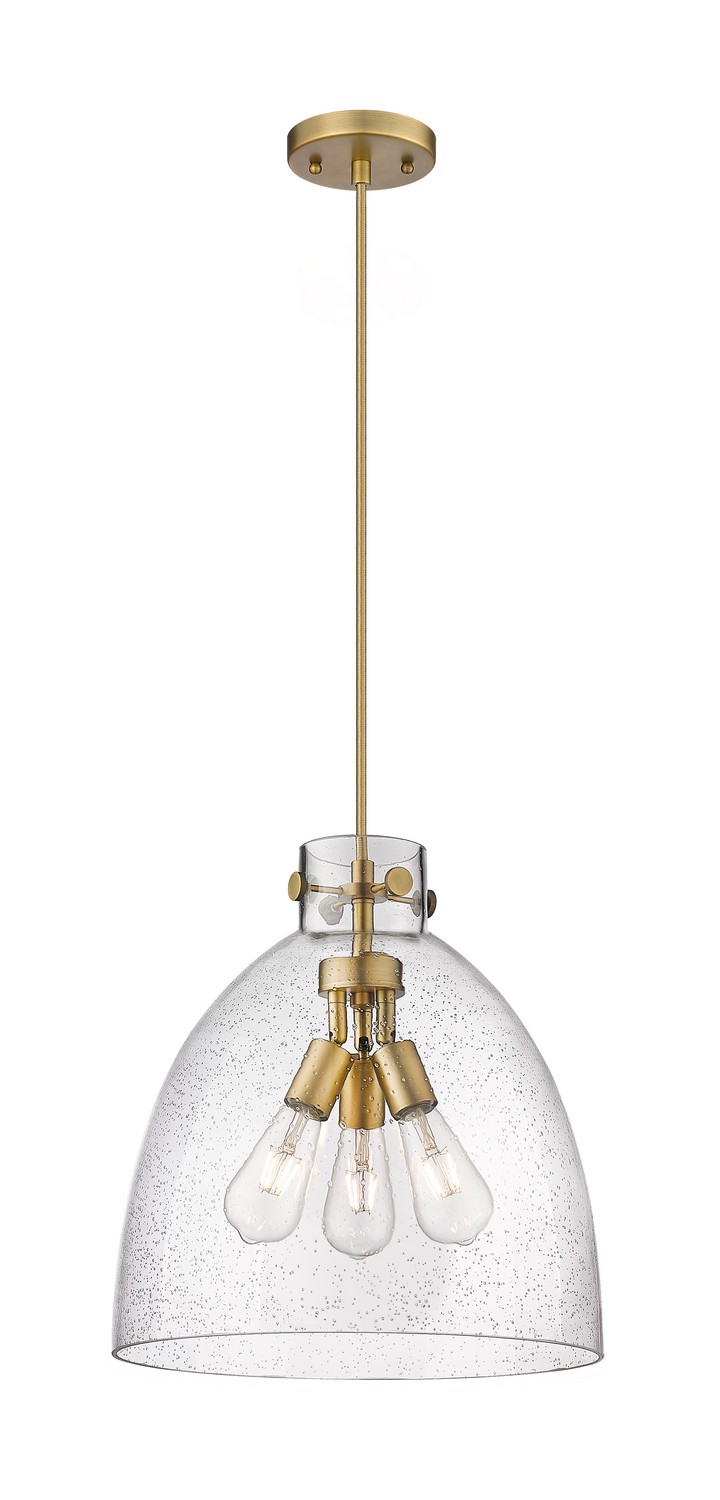 Three Light Pendant by Innovations - Downtown Urban Collection, Brushed Brass Finish - 410-3PL-BB-G412-14SDY