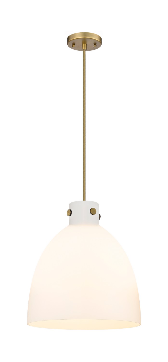 Three Light Pendant by Innovations - Downtown Urban Collection, Brushed Brass Finish - 410-3PL-BB-G412-14WH