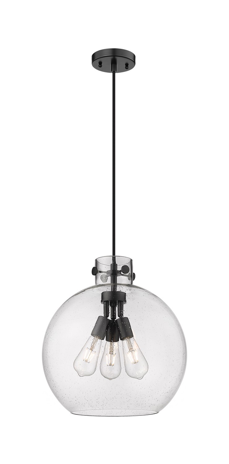 Three Light Pendant by Innovations - Downtown Urban Collection, Matte Black Finish - 410-3PL-BK-G410-14SDY