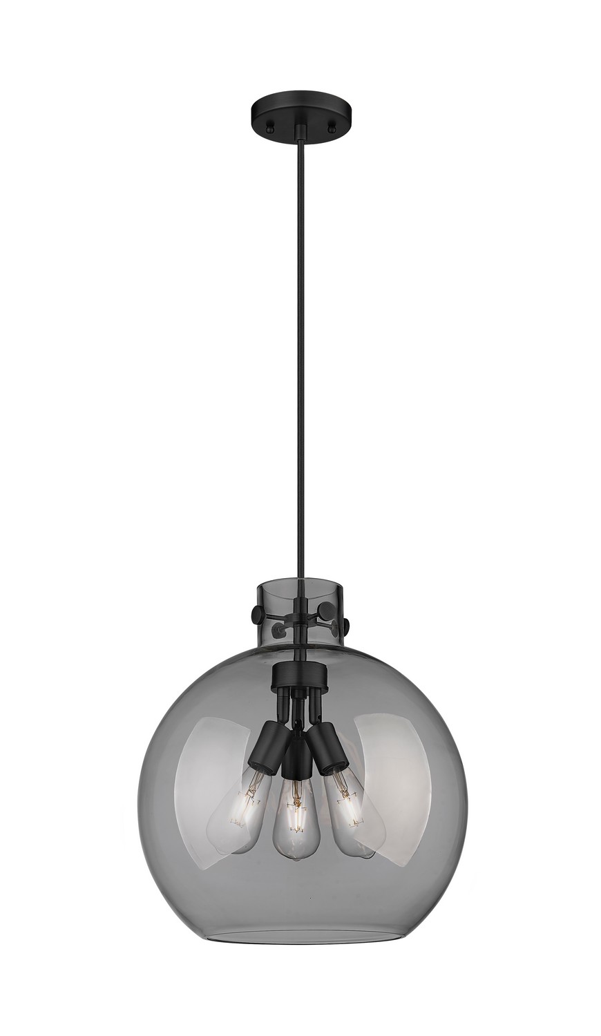 Three Light Pendant by Innovations - Downtown Urban Collection, Matte Black Finish - 410-3PL-BK-G410-14SM