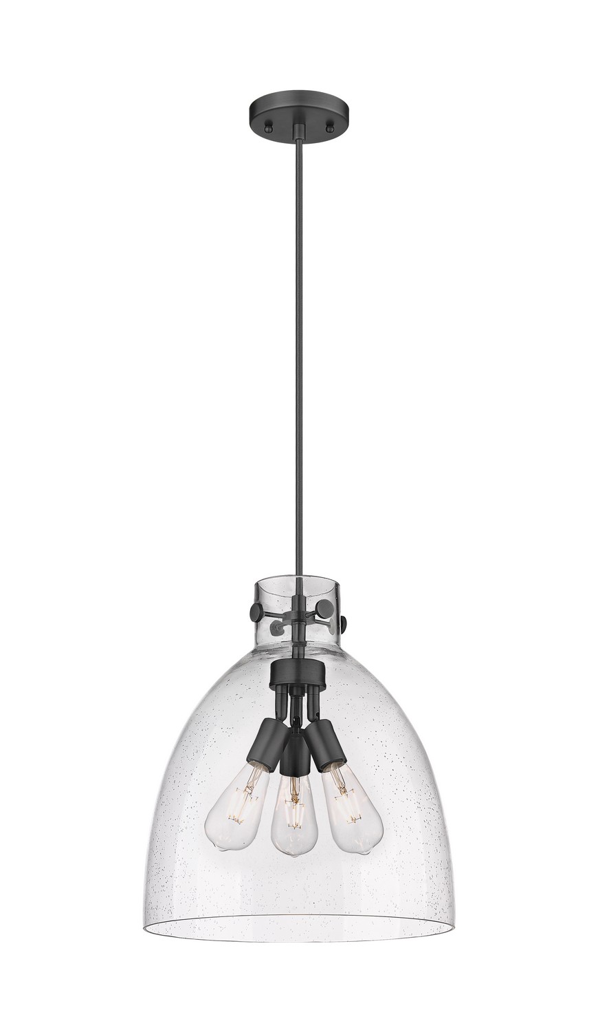 Three Light Pendant by Innovations - Downtown Urban Collection, Matte Black Finish - 410-3PL-BK-G412-14SDY