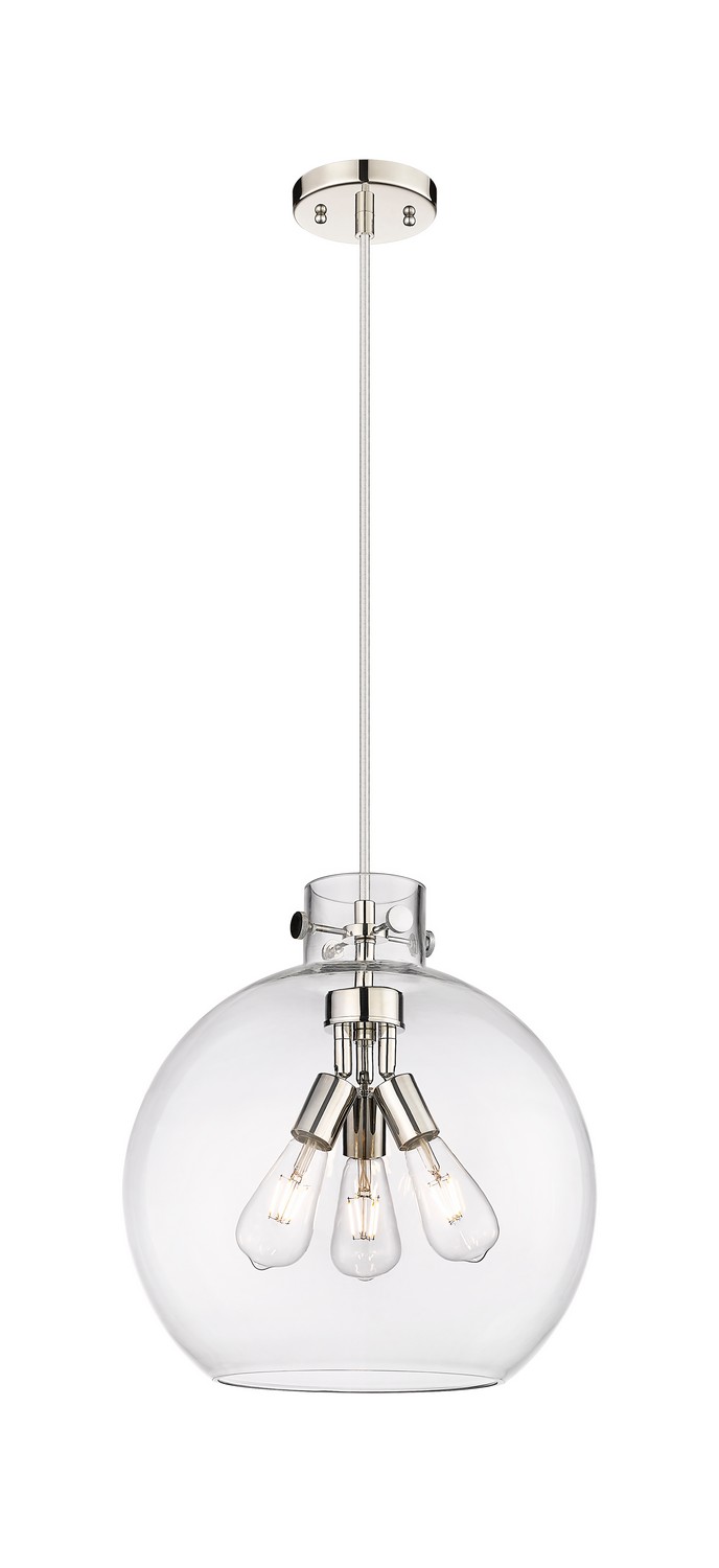 Three Light Pendant by Innovations - Downtown Urban Collection, Polished Nickel Finish - 410-3PL-PN-G410-14CL
