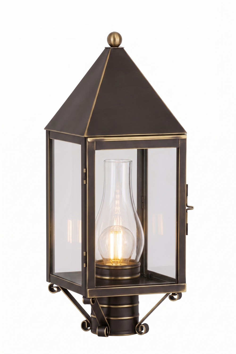 One Light Post Lantern by Innovations - Ashford Collection, Bronze Finish - 9520-BZ-CL-C