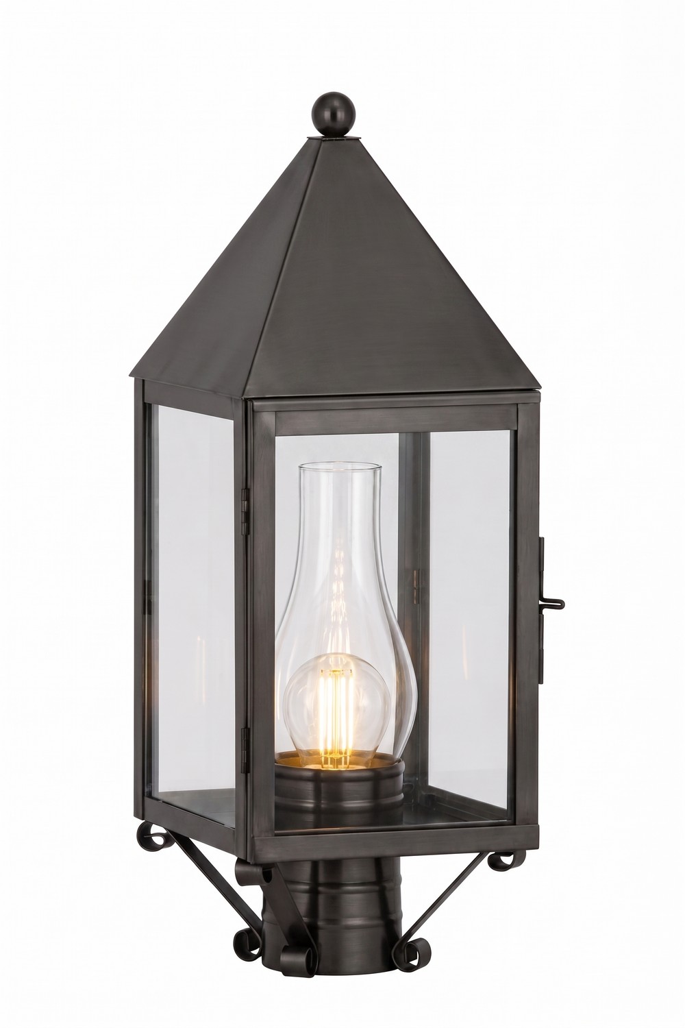 One Light Post Lantern by Innovations - Ashford Collection, Gunmetal Finish - 9520-GM-CL-C