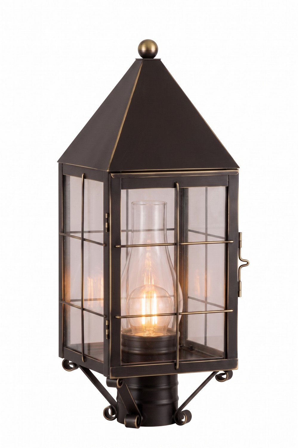 One Light Post Lantern by Innovations - Ashford Collection, Bronze Finish - 9520-H-BZ-CL-C