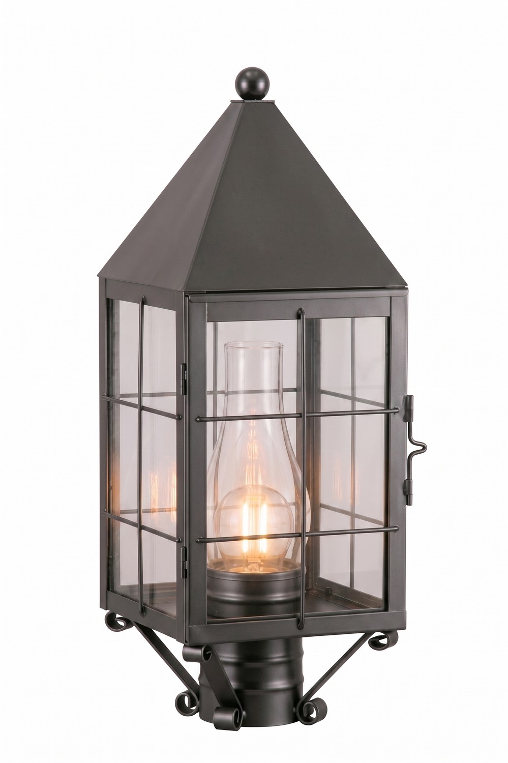 One Light Post Lantern by Innovations - Ashford Collection, Gunmetal Finish - 9520-H-GM-CL-C