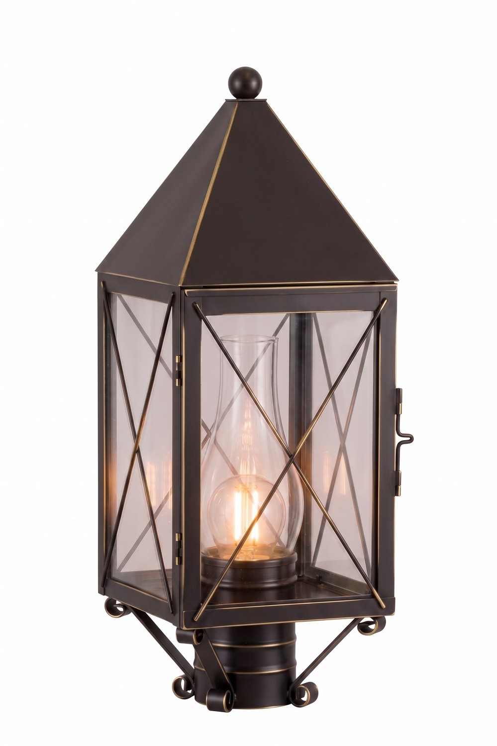 One Light Post Lantern by Innovations - Ashford Collection, Bronze Finish - 9520-X-BZ-CL-C