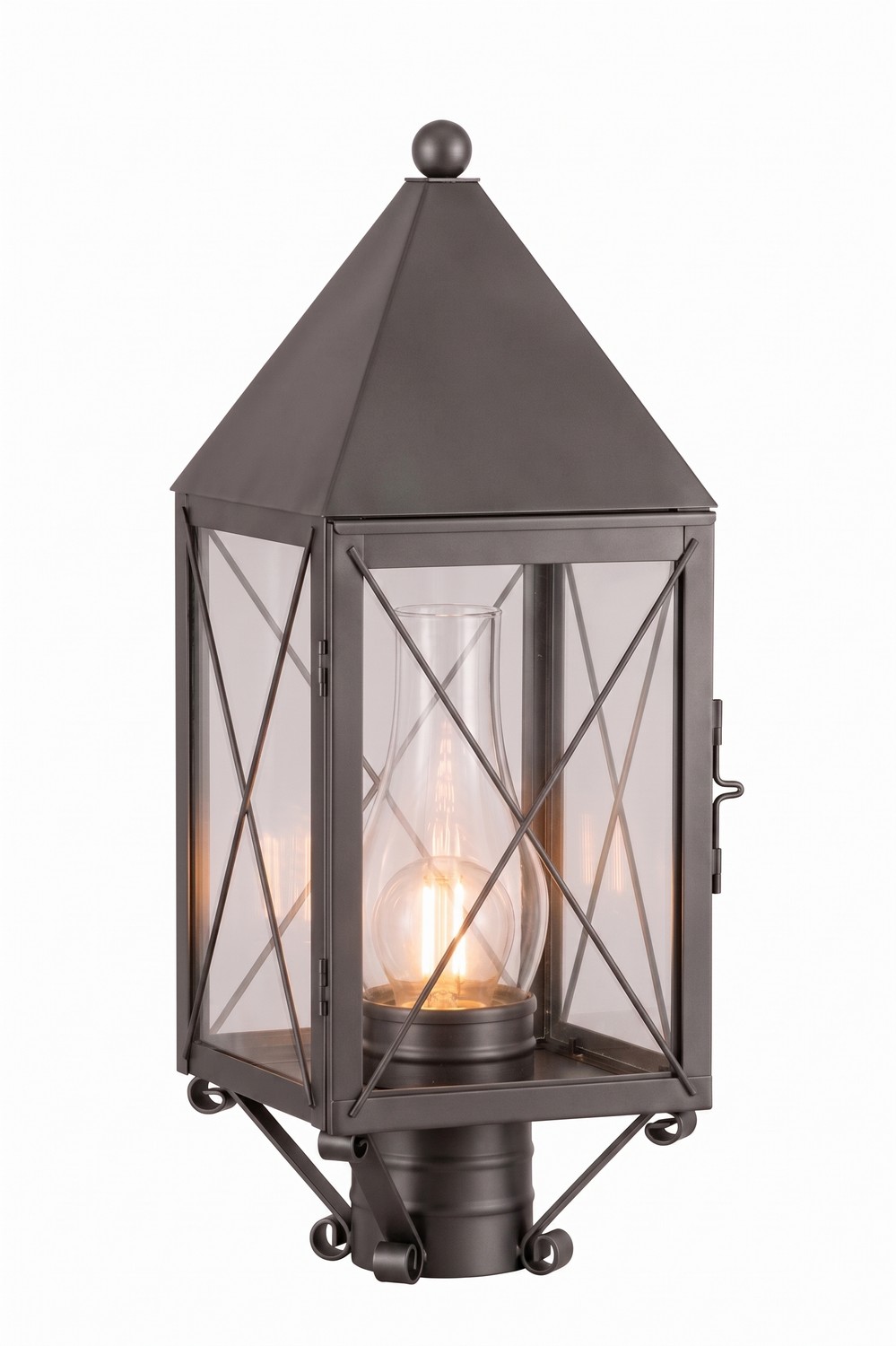 One Light Post Lantern by Innovations - Ashford Collection, Gunmetal Finish - 9520-X-GM-CL-C