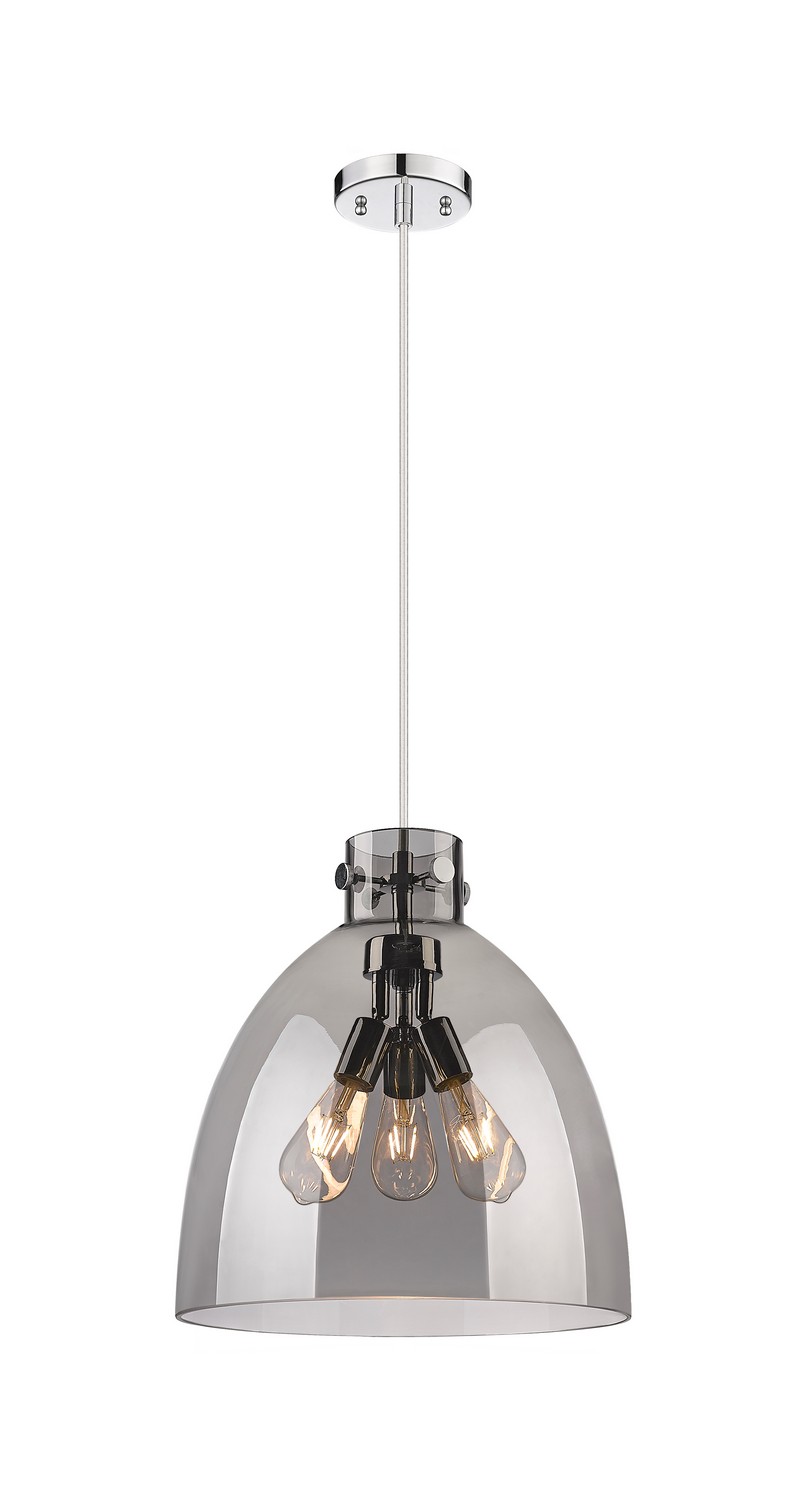 Three Light Pendant by Innovations - Downtown Urban Collection, Polished Nickel Finish - 410-3PL-PN-G412-14SM