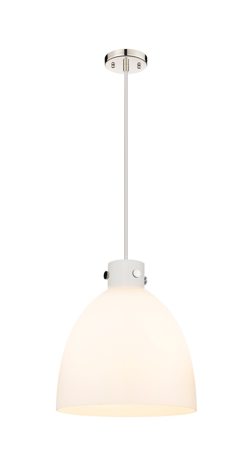Three Light Pendant by Innovations - Downtown Urban Collection, Polished Nickel Finish - 410-3PL-PN-G412-14WH