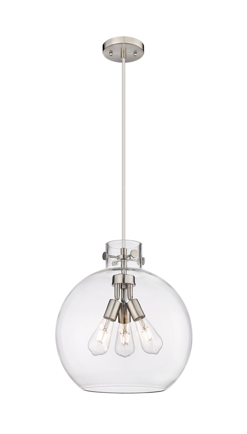 Three Light Pendant by Innovations - Downtown Urban Collection, Satin Nickel Finish - 410-3PL-SN-G410-14CL
