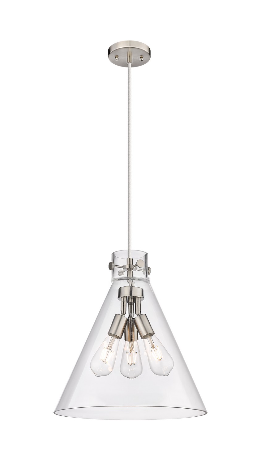 Three Light Pendant by Innovations - Downtown Urban Collection, Satin Nickel Finish - 410-3PL-SN-G411-14CL