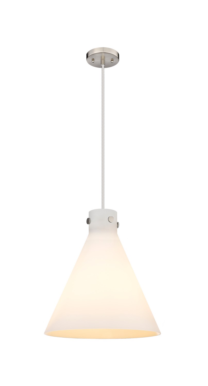 Three Light Pendant by Innovations - Downtown Urban Collection, Satin Nickel Finish - 410-3PL-SN-G411-14WH