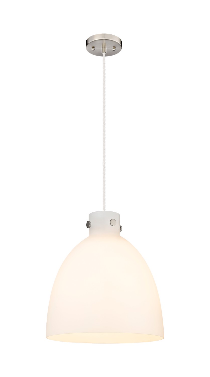 Three Light Pendant by Innovations - Downtown Urban Collection, Satin Nickel Finish - 410-3PL-SN-G412-14WH