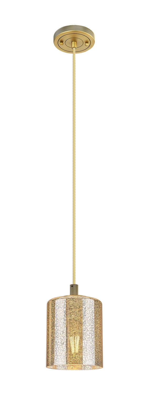 One Light Pendant by Innovations - Downtown Urban Collection, Brushed Brass Finish - 434-1P-BB-G116