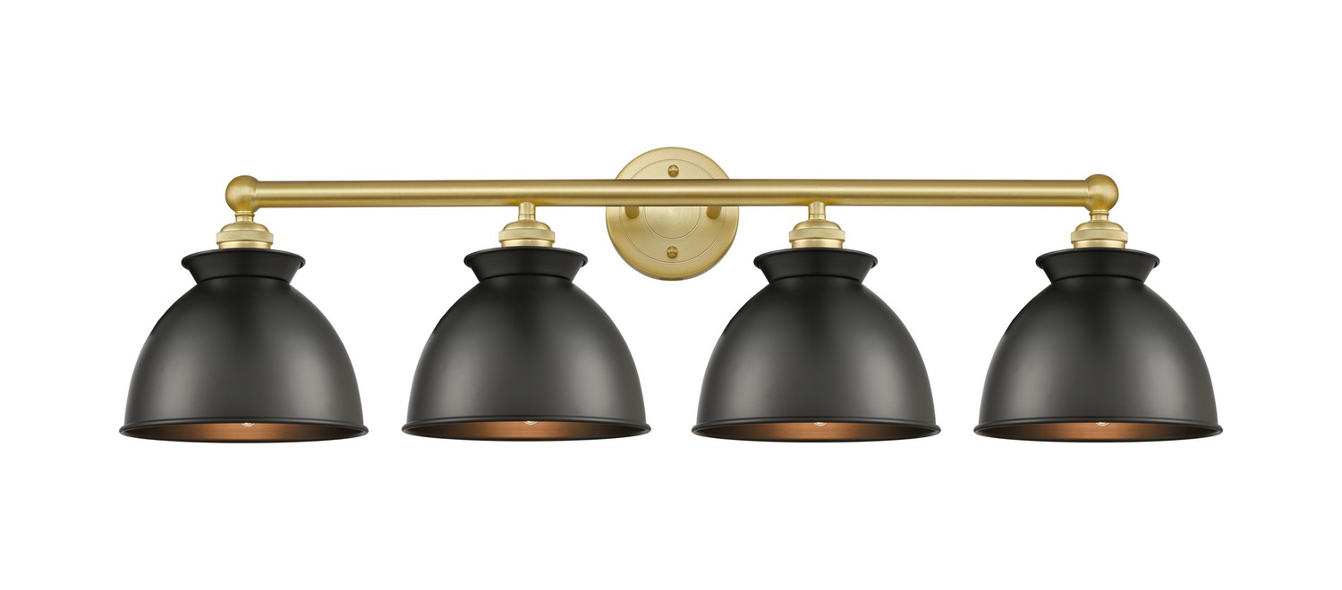 Four Light Bath Vanity by Innovations - Edison Collection, Satin Gold Finish - 616-4W-SG-M14-BK