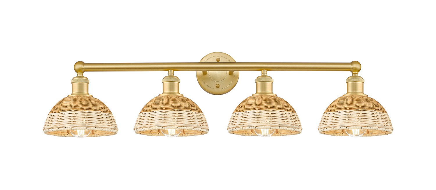 Four Light Bath Vanity by Innovations - Edison Collection, Satin Gold Finish - 616-4W-SG-NBD2-75-NAT