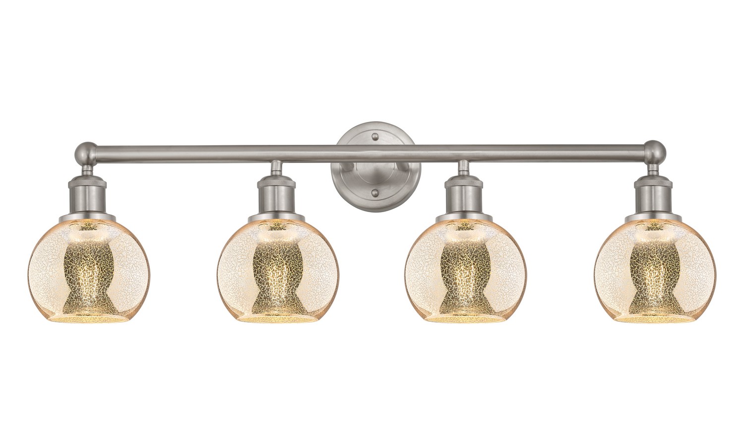 Four Light Bath Vanity by Innovations - Edison Collection, Brushed Satin Nickel Finish - 616-4W-SN-G128-6