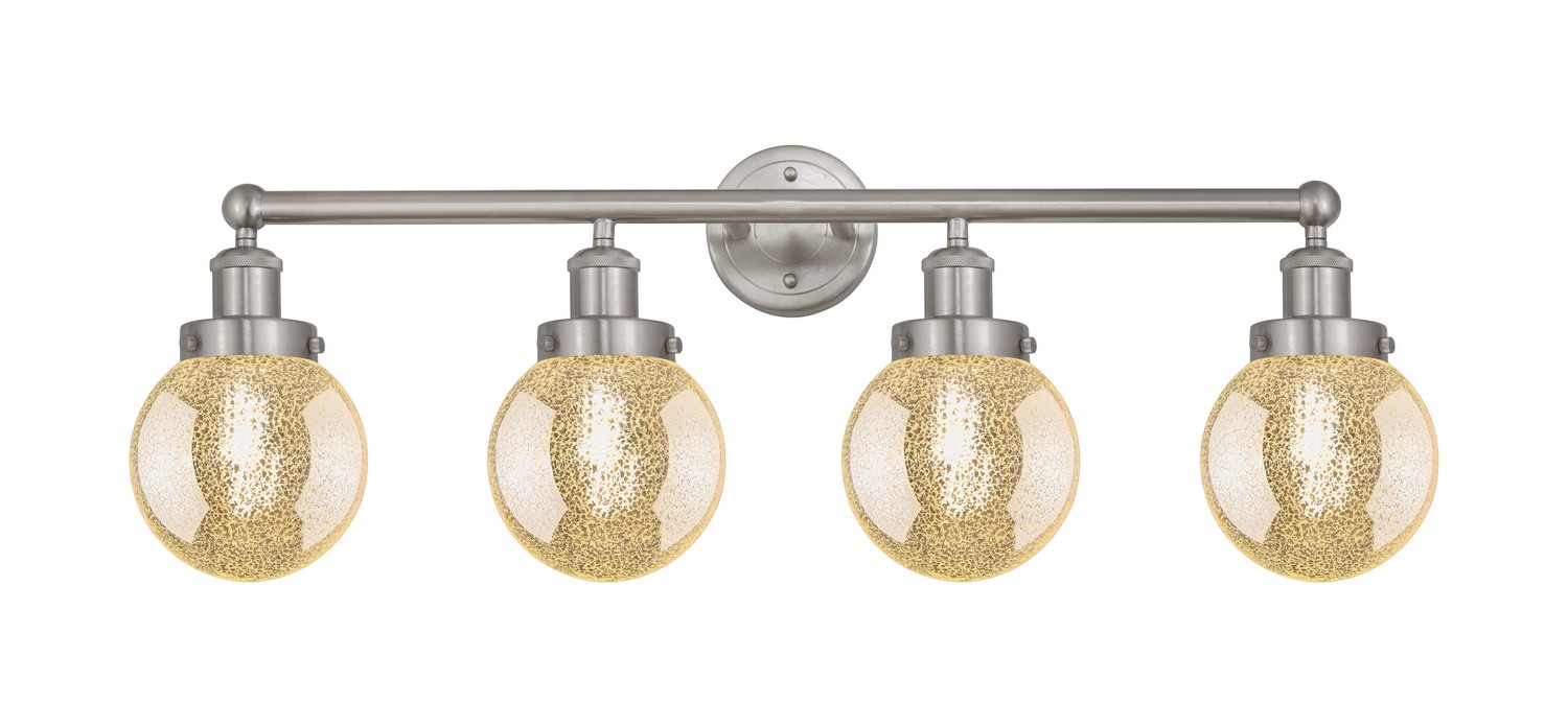 Four Light Bath Vanity by Innovations - Edison Collection, Brushed Satin Nickel Finish - 616-4W-SN-G208-6