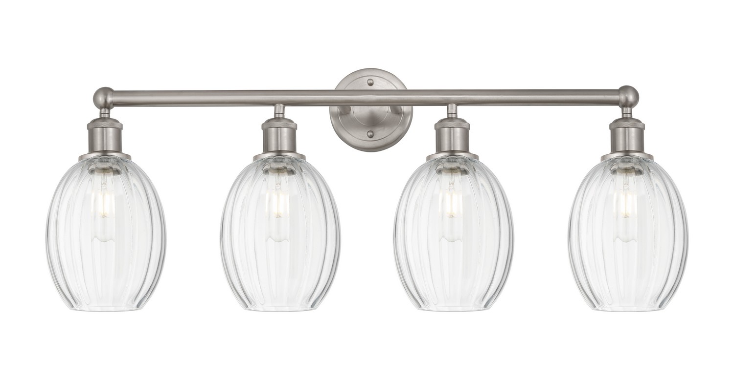 Four Light Bath Vanity by Innovations - Edison Collection, Brushed Satin Nickel Finish - 616-4W-SN-G459-6CL