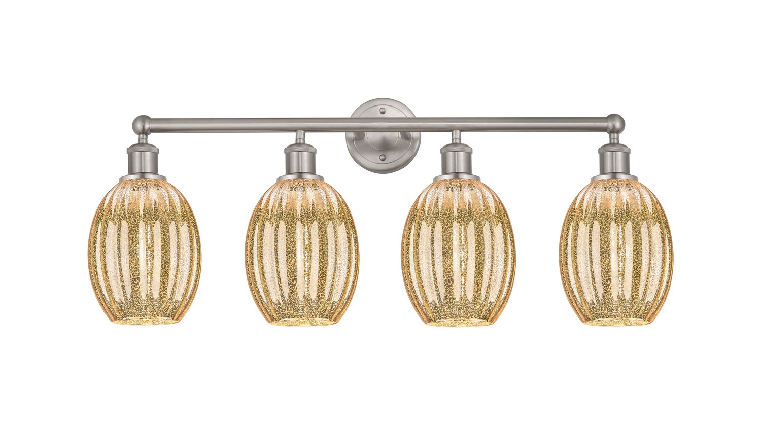 Four Light Bath Vanity by Innovations - Edison Collection, Brushed Satin Nickel Finish - 616-4W-SN-G459-6ME