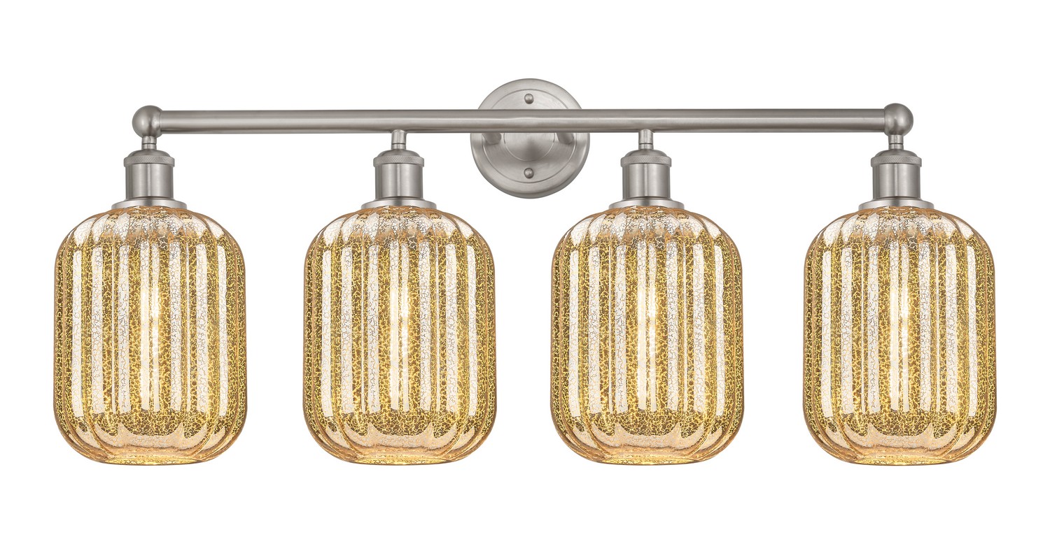 Four Light Bath Vanity by Innovations - Edison Collection, Brushed Satin Nickel Finish - 616-4W-SN-G460-7ME