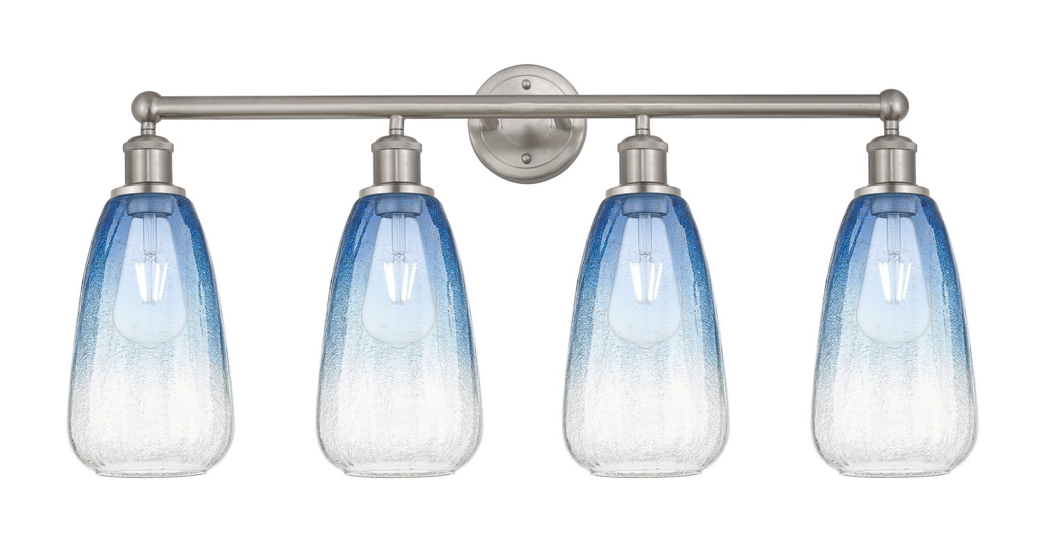 Four Light Bath Vanity by Innovations - Edison Collection, Brushed Satin Nickel Finish - 616-4W-SN-G480-6SB