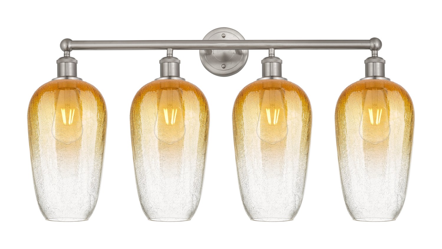 Four Light Bath Vanity by Innovations - Edison Collection, Brushed Satin Nickel Finish - 616-4W-SN-G484-7AM