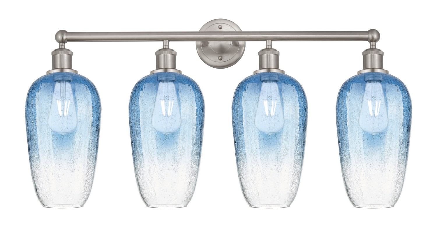 Four Light Bath Vanity by Innovations - Edison Collection, Brushed Satin Nickel Finish - 616-4W-SN-G484-7SB