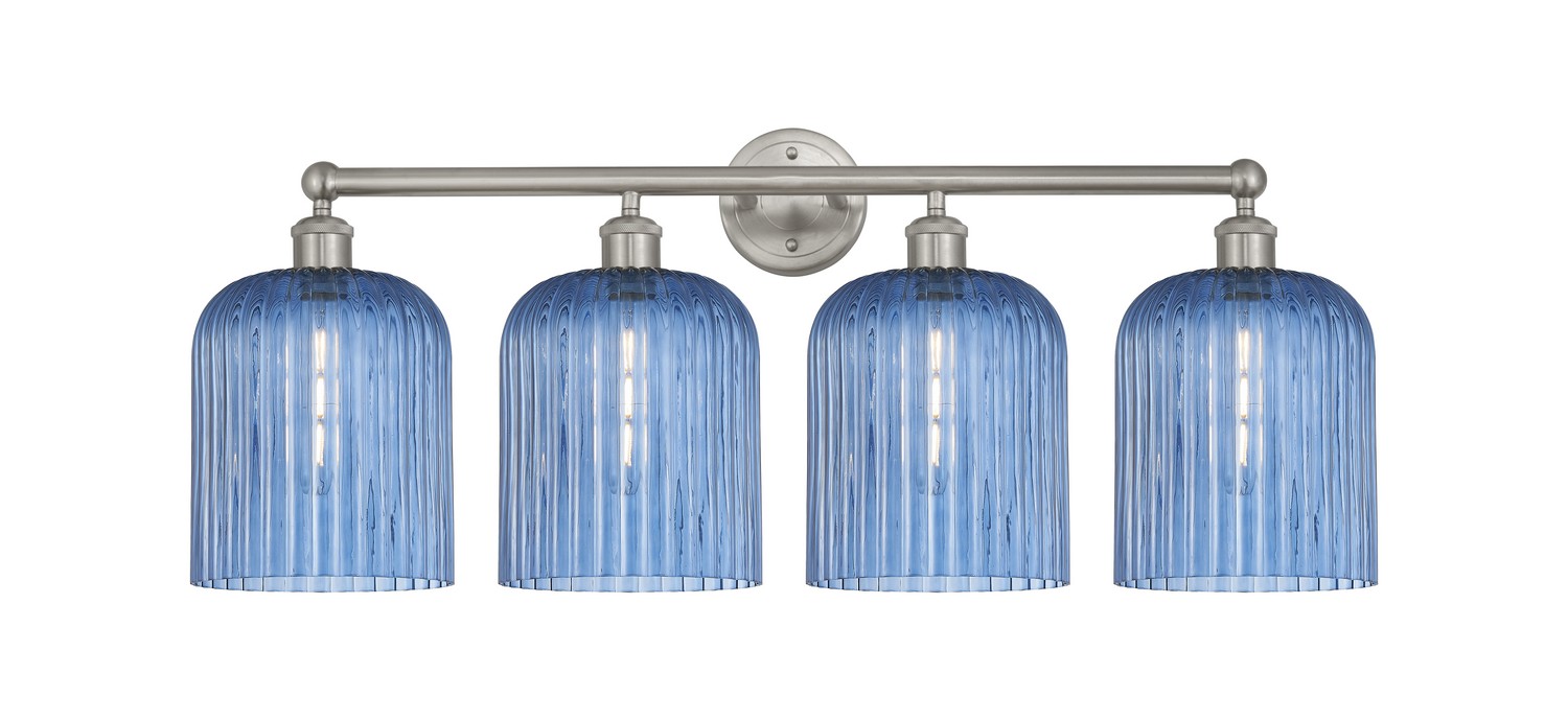 Four Light Bath Vanity by Innovations - Edison Collection, Brushed Satin Nickel Finish - 616-4W-SN-G559-8BL