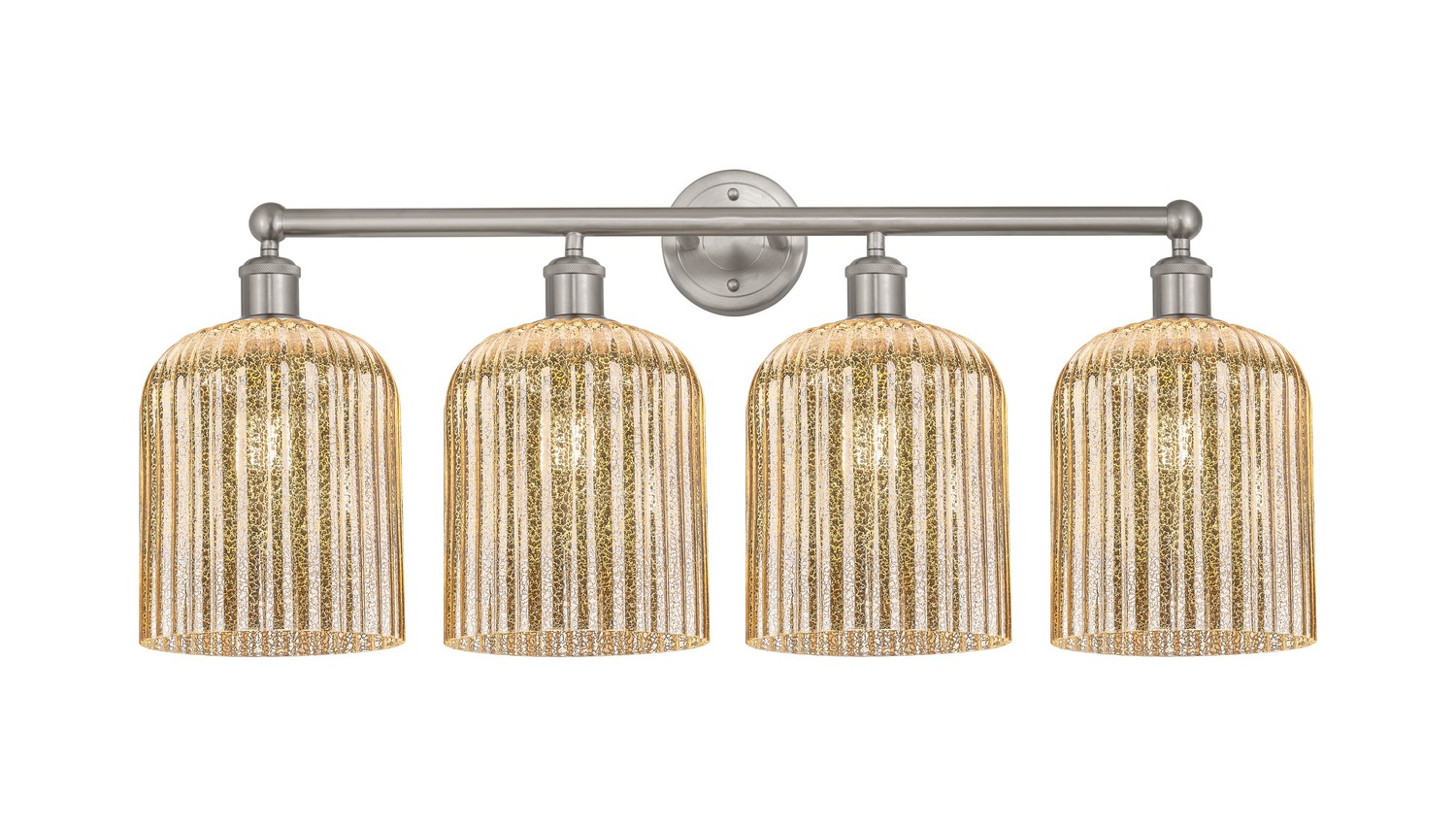 Four Light Bath Vanity by Innovations - Edison Collection, Brushed Satin Nickel Finish - 616-4W-SN-G559-8ME