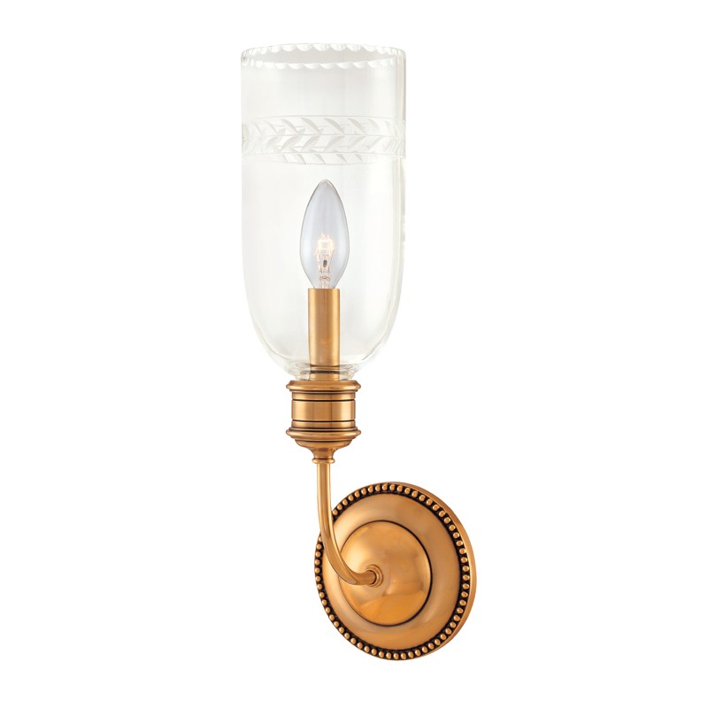 Hudson Valley Lafayette One Light Wall Sconce in Aged Brass - 291-AGB