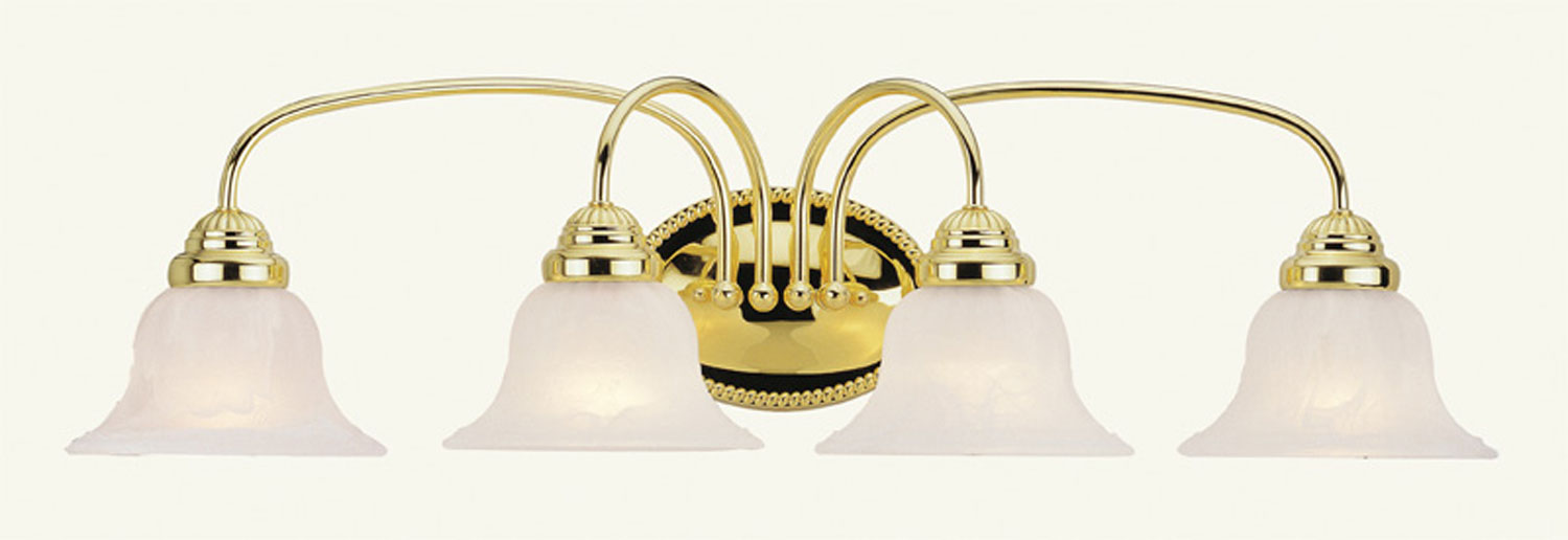 Photos - Chandelier / Lamp Livex Polished Brass Four Light Bath Vanity from the Edgemont Collection 1534-02