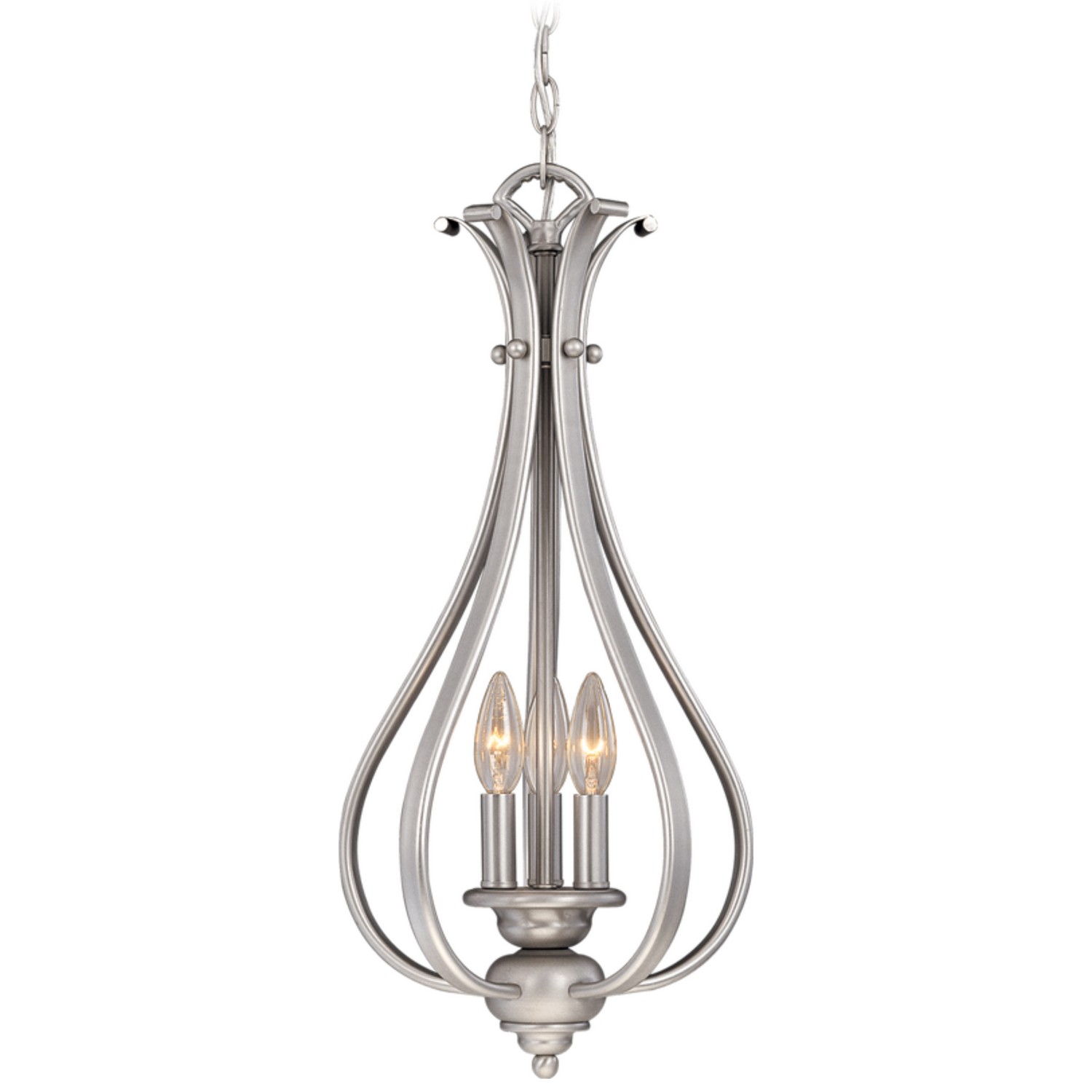 Photos - Chandelier / Lamp NICKEL Vaxcel Brushed  Three Light Pendant from the Monrovia Collection PD35459BN 