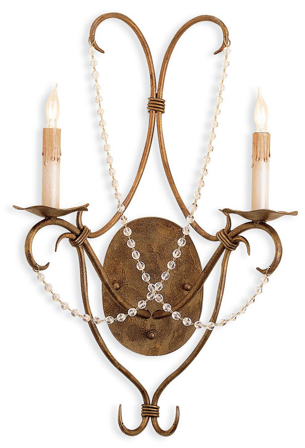Crystal Lights Two Light Wall Sconce