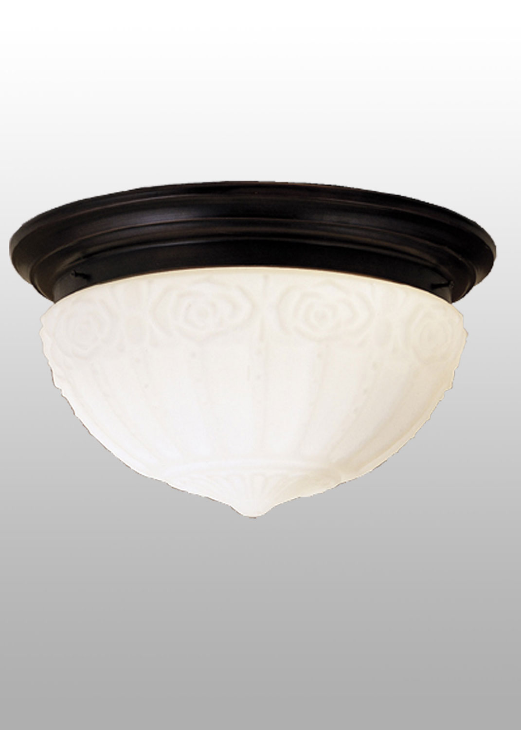 White Puffy Rose Two Light Flush Mount in Bronze