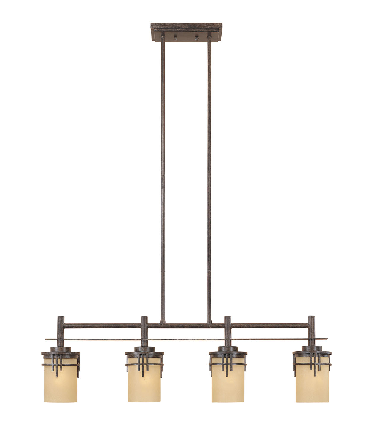Photos - Chandelier / Lamp Mission Designers Fountain Warm Mahogany Four Light Island Pendant from the Ridge Collection 82138-WM