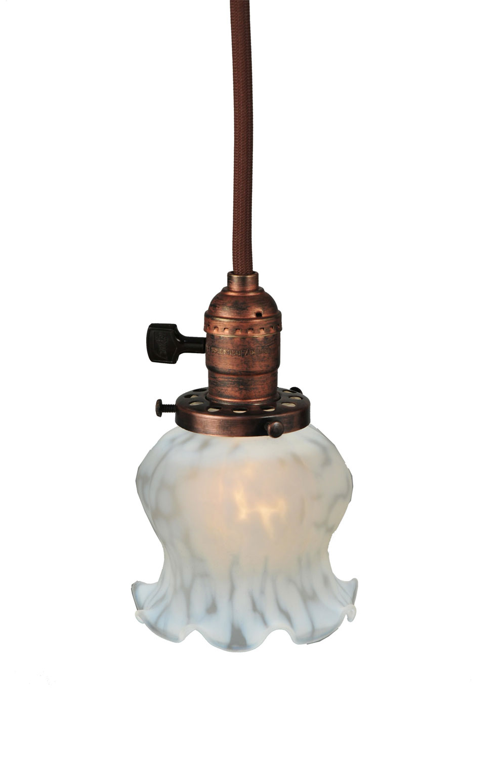 Collection: Melon Flower White Finish: Brown Wire Burnished Copper Notes: Custom Crafted In Yorkville, New York Please Allow 50 Days Width: 4.25" Height: 13.00" Length: 4.25" Weight: 1.00 lb Number of Bulbs: 1 Maximum Wattage: 60.00 W Bulb Type: A19 Bulb Base: E26
