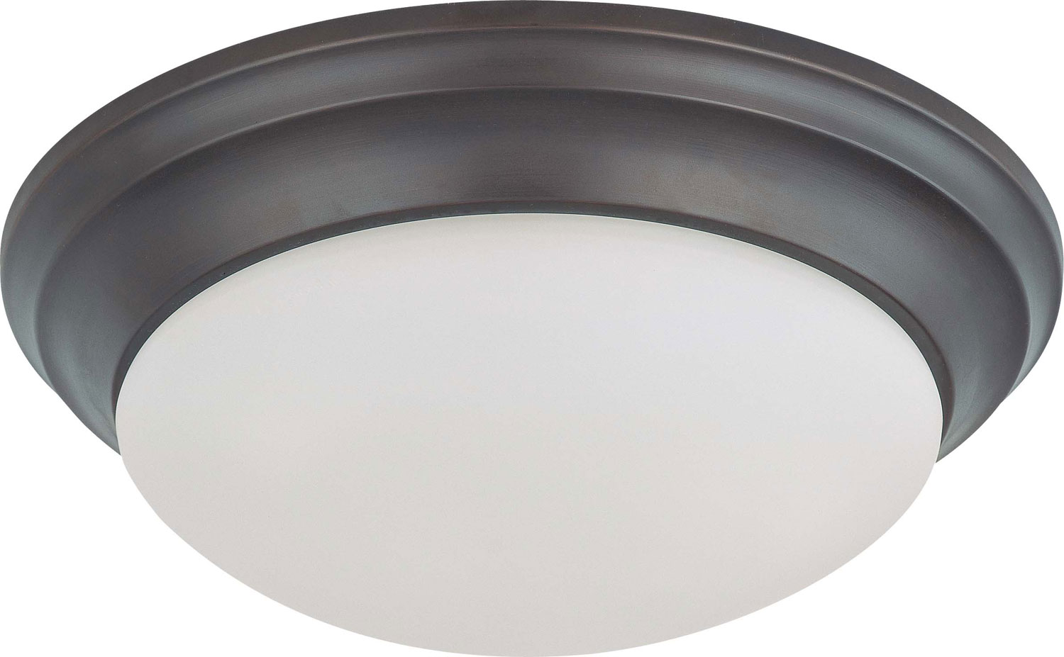 NUVO 60-3176 2 LIGHT; 14 IN.; FLUSH MOUNT TWIST AND LOCK WITH FROSTED WHITE GLASS MOUNT TWIST & LOCK WITH FROSTED WHITE GLASS