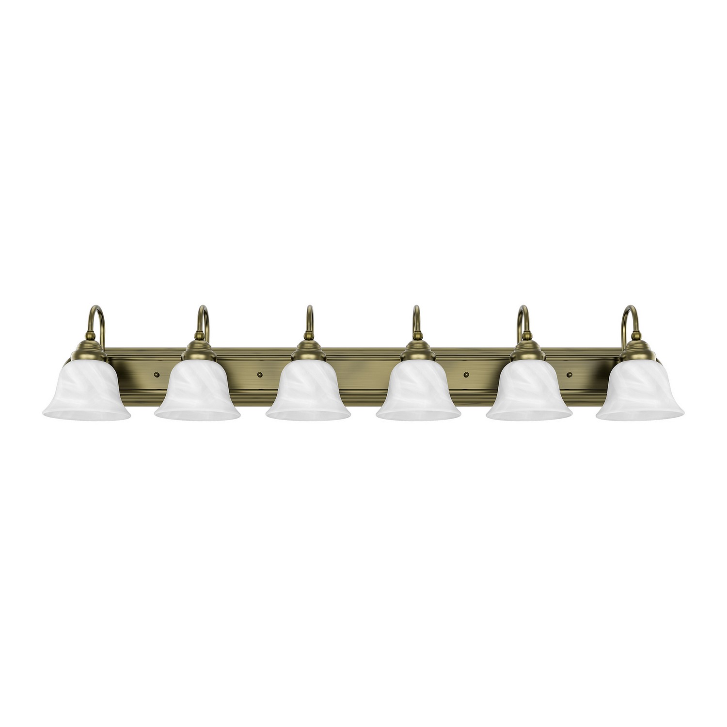Photos - Chandelier / Lamp Livex Antique Brass Six Light Bath Vanity from the Belmont Collection 1006-01
