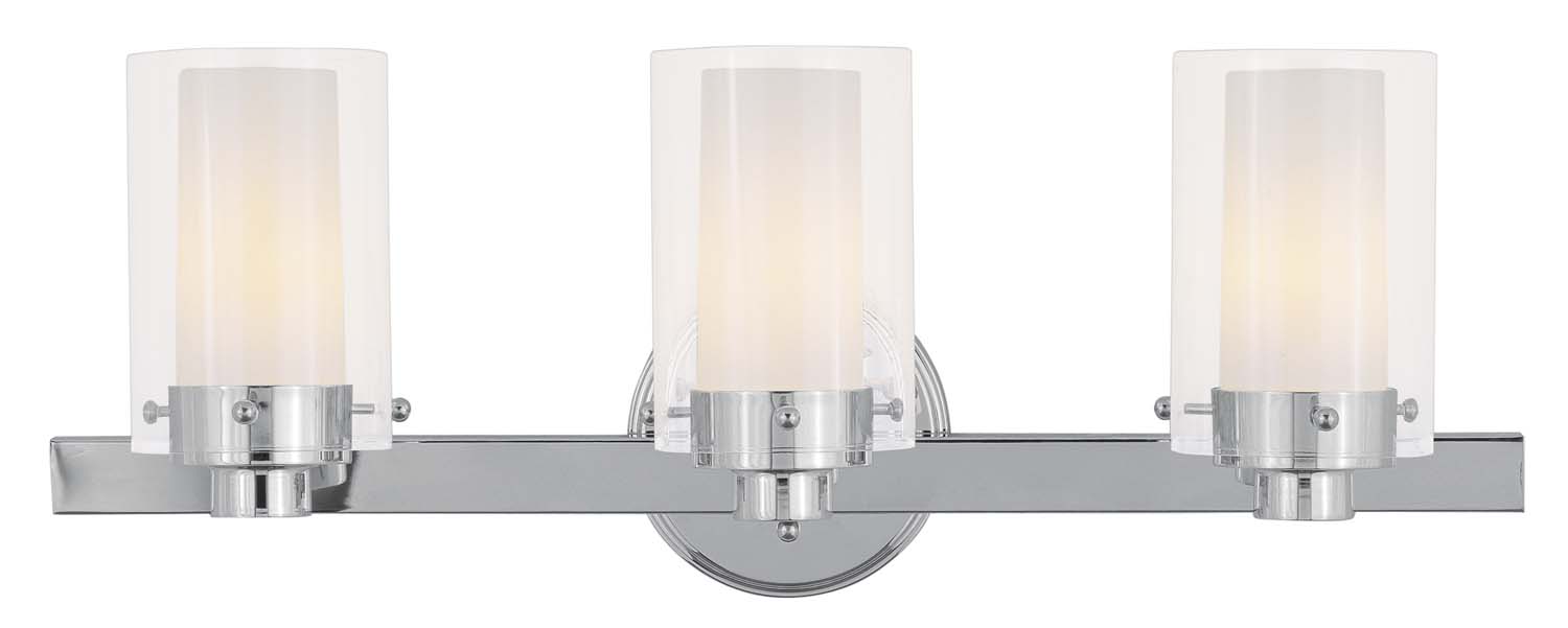Photos - Chandelier / Lamp Livex Polished Chrome Three Light Bath Vanity from the Manhattan Collection 1543-05