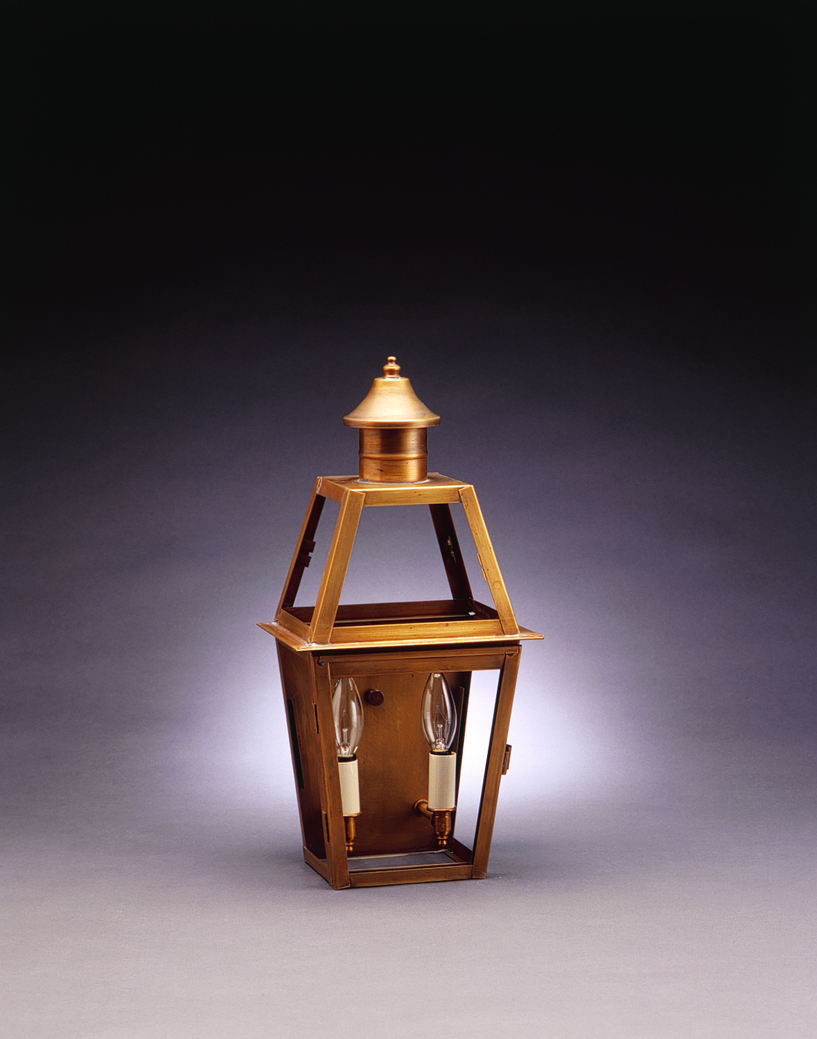 Northeast Lantern Uxbridge Two Light Wall Mount in Antique Brass - 2231-AB-LT2-CLR