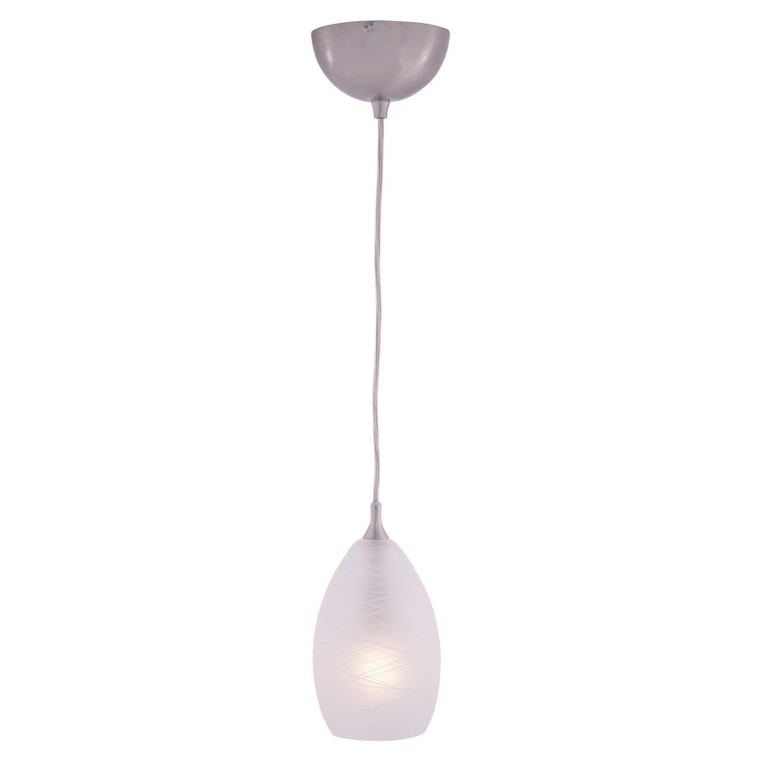 Satin Nickel One Light Mini Pendant from the Milano Collection