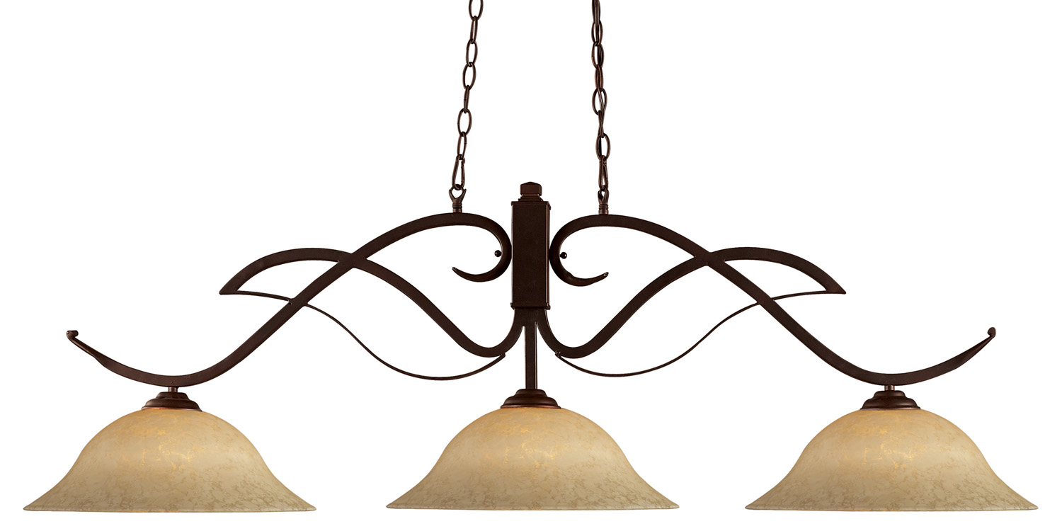Three Light Billiard by Z-Lite - Phoenix Collection, Bronze Finish - 126BRZ-GM16