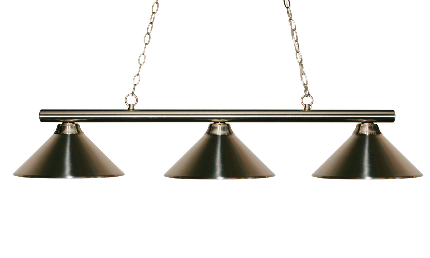 Three Light Billiard by Z-Lite - Sharp Shooter Collection, Brushed Nickel Finish - 155-3BN-MBN