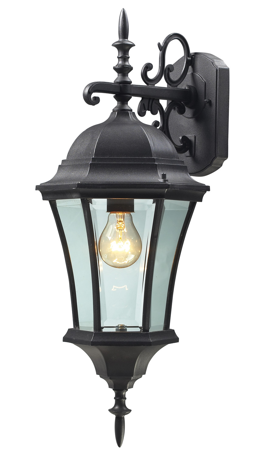 One Light Outdoor Wall Light by Z-Lite - Wakefield Collection, Black Finish - 522M-BK