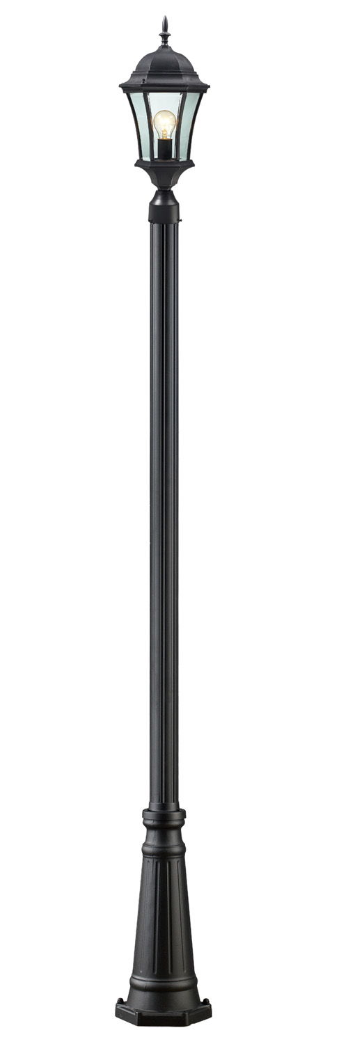 One Light Outdoor Post Mounted Fixture by Z-Lite - Wakefield Collection, Black Finish - 522PHM-519P-BK