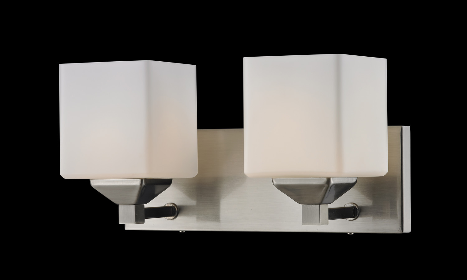 Two Light Vanity by Z-Lite - Quube Collection, Brushed Nickel Finish - 2104-2V