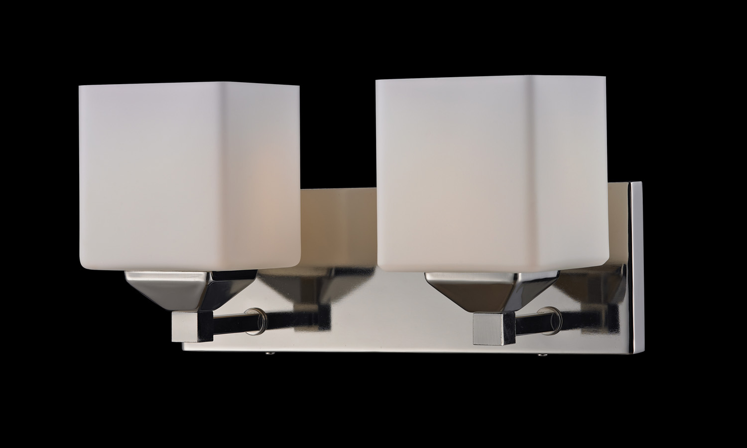 Two Light Vanity by Z-Lite - Quube Collection, Chrome Finish - 2105-2V